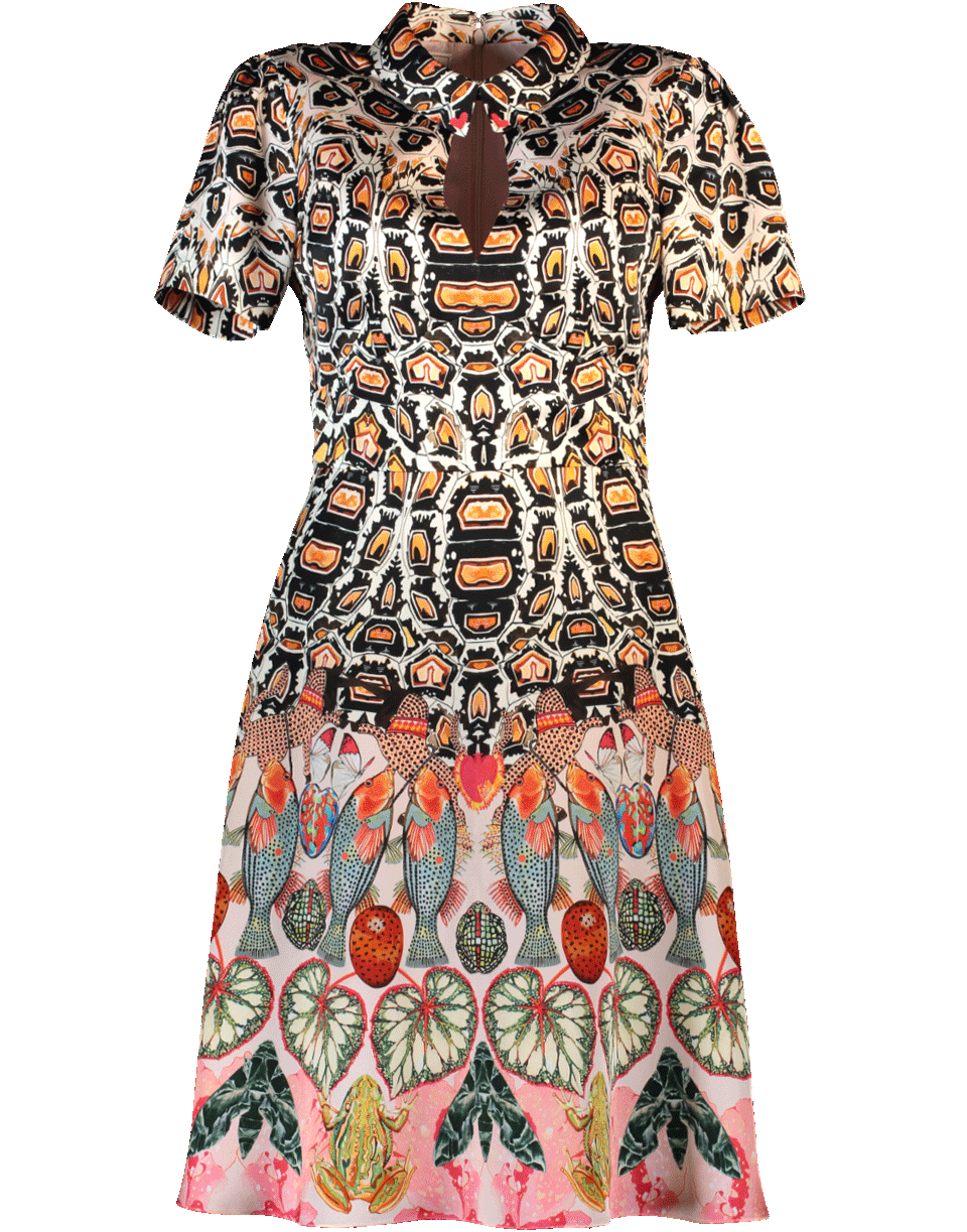 TEMPERLEY LONDON-Spiral Printed Mini Dress-