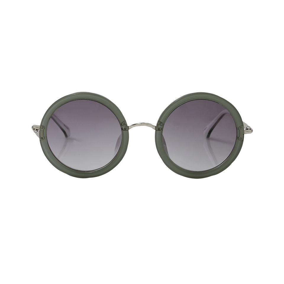 THE ROW-Circle Sunglasses-MNT/WHT
