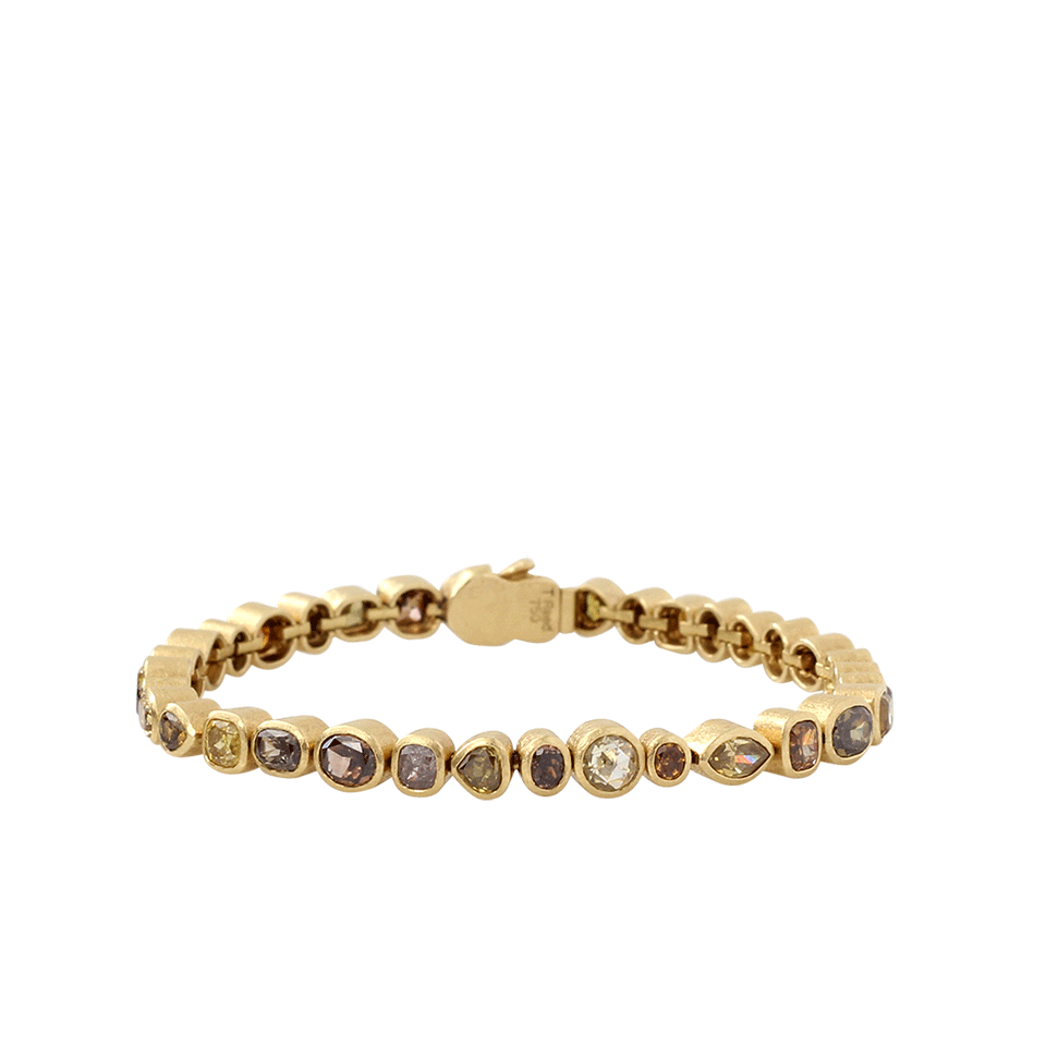 TODD REED-Fancy Diamond Tennis Bracelet-YELLOW GOLD