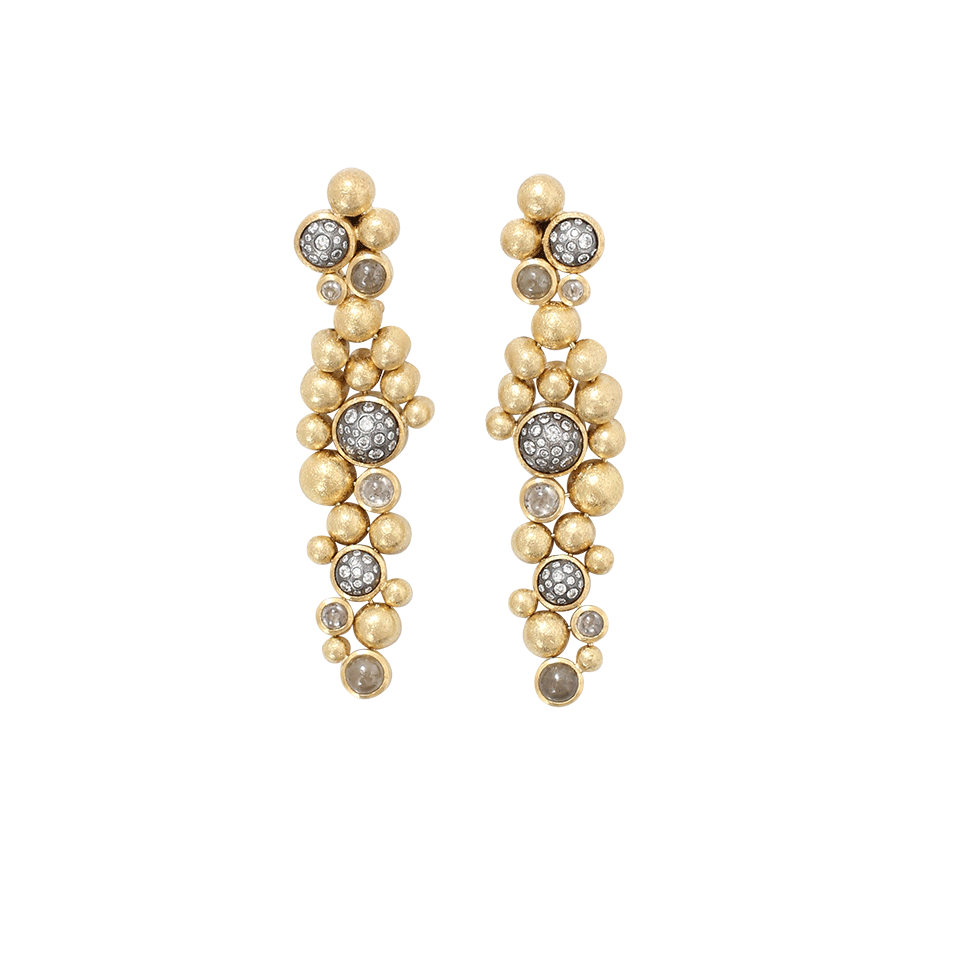 TODD REED-Cabachon Diamond Earrings-YELLOW GOLD