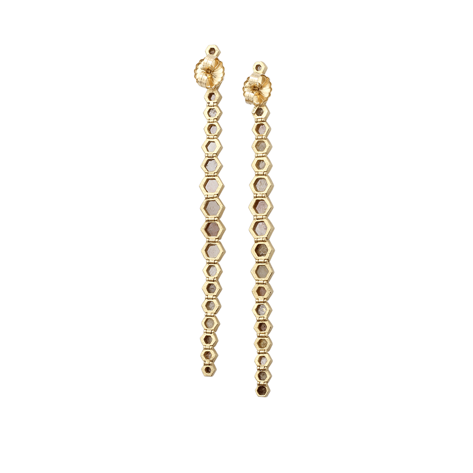 TODD REED-Fancy Diamond Long Drop Earrings-YELLOW GOLD