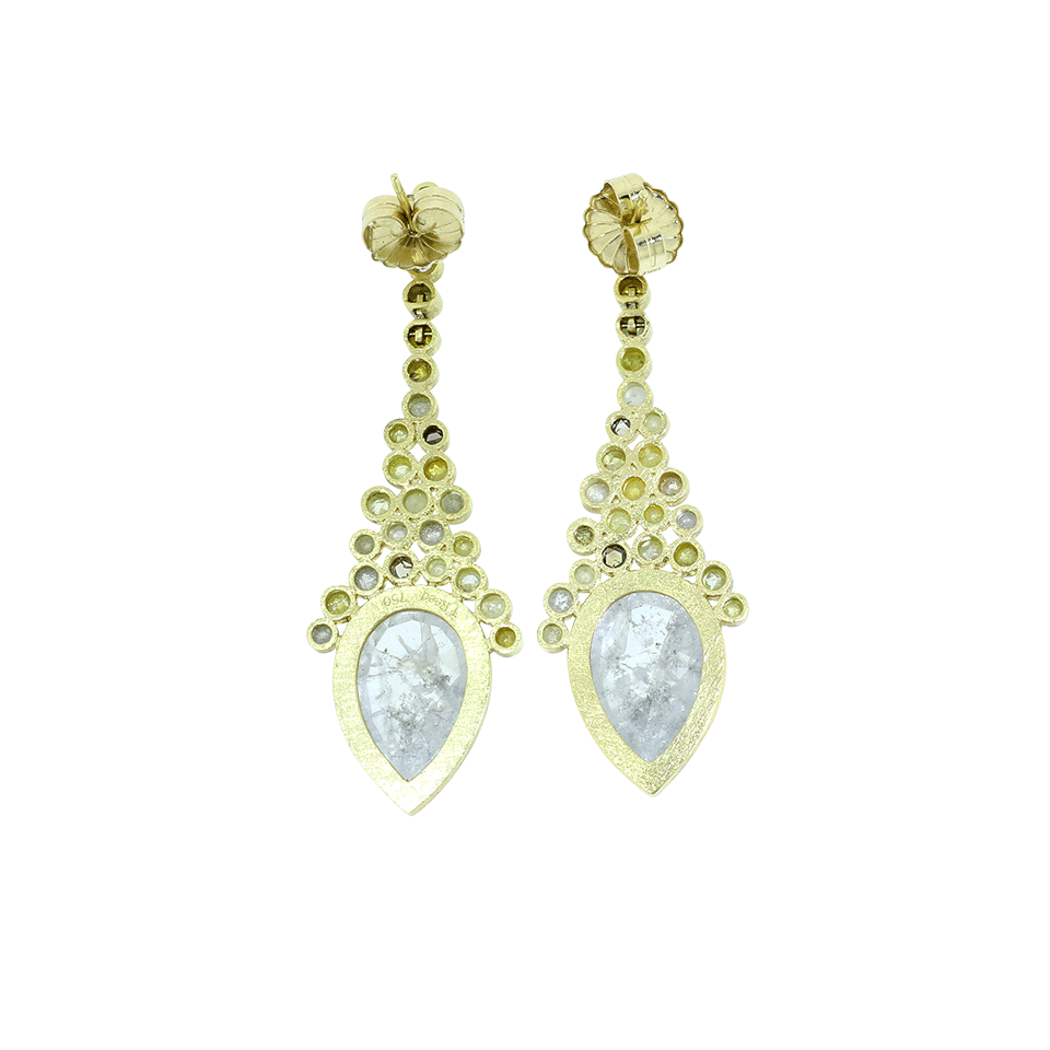 TODD REED-Grey And Natural Colored Diamond Earrings-YELLOW GOLD