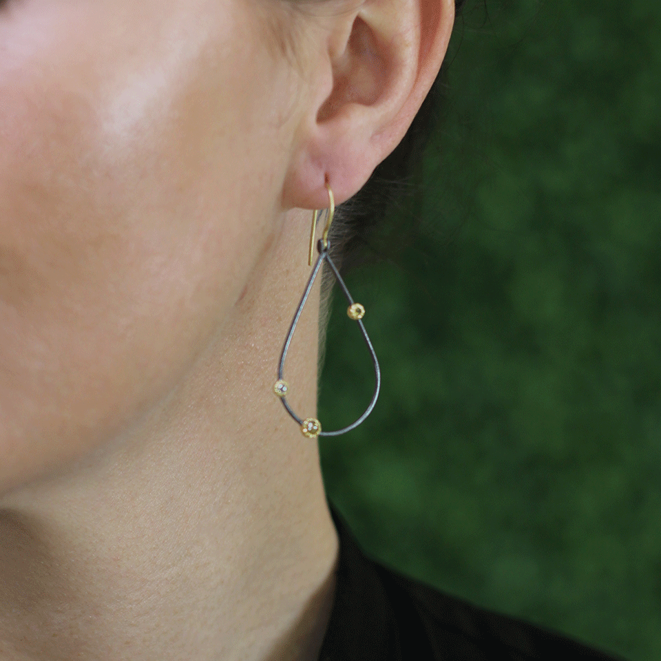 TODD REED-Openwork Teardrop Diamond Earrings-YELLOW GOLD