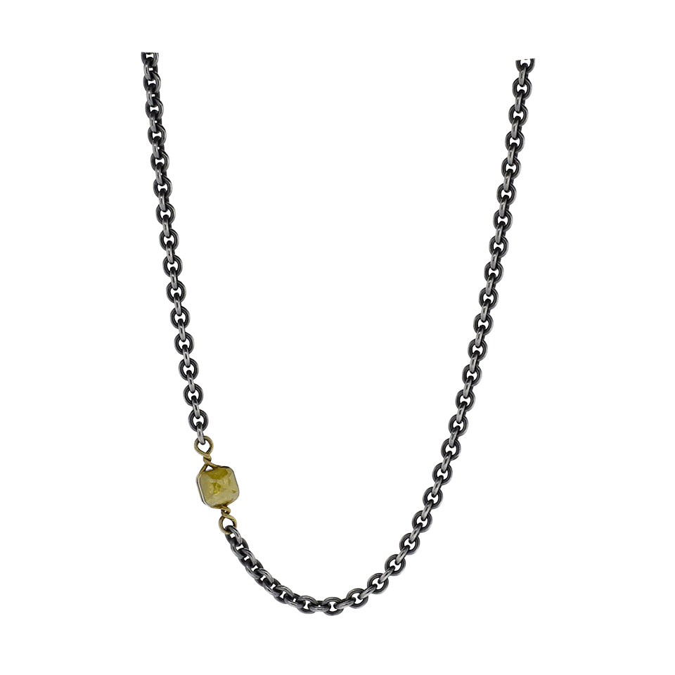 TODD REED-Fancy Cut Diamond Station Necklace-SILVER