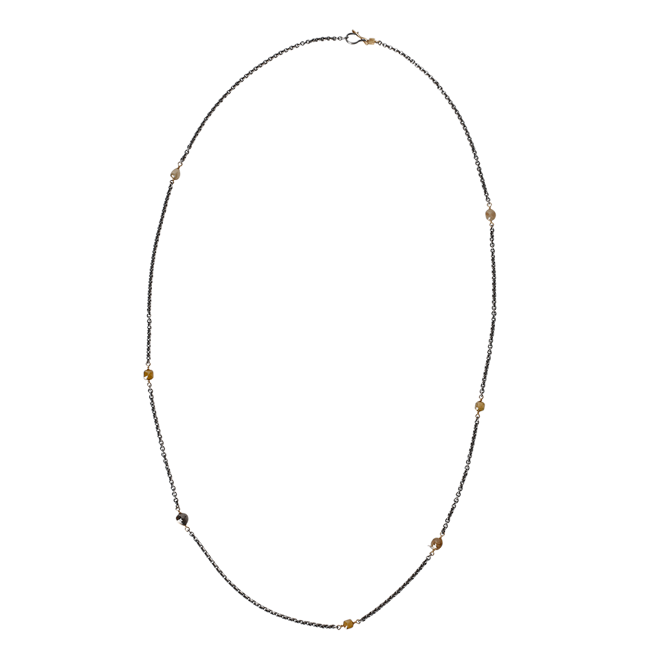 TODD REED-Fancy Cut Diamond Station Necklace-SILVER