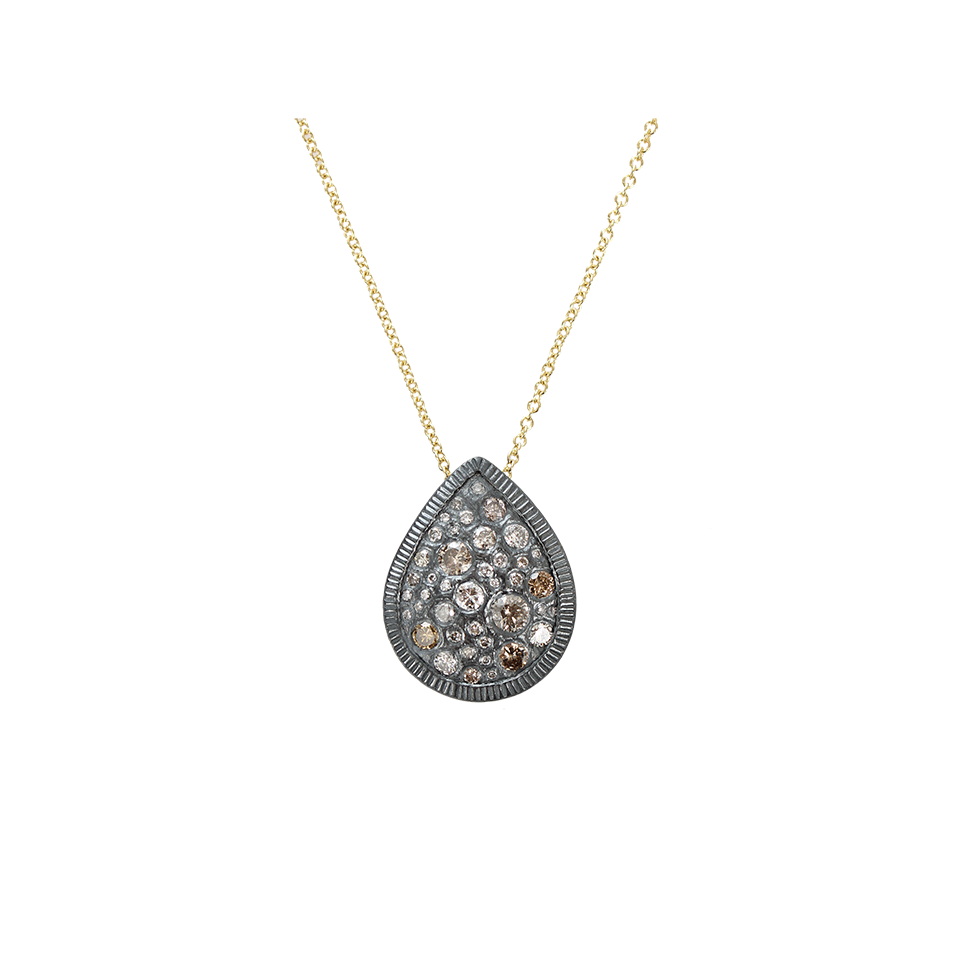 TODD REED-Autumn Mixed Diamond Pear Necklace-YELLOW GOLD