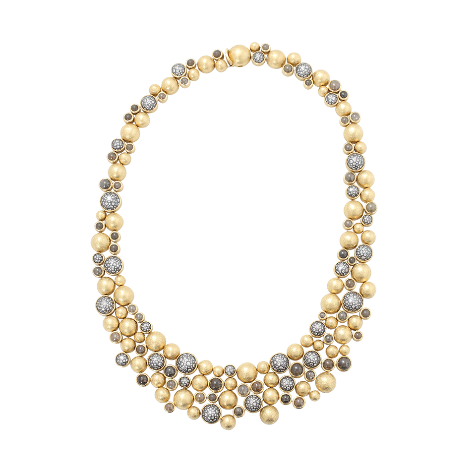 TODD REED-Cabochon Diamond Necklace-YELLOW GOLD