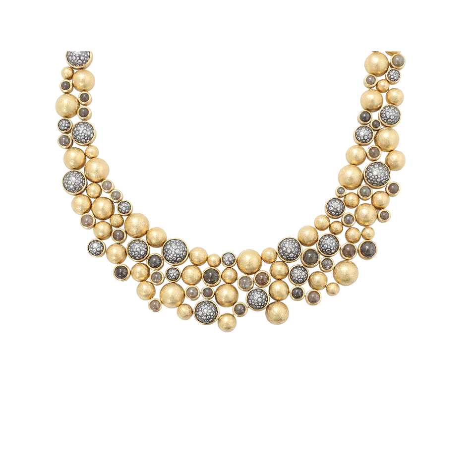 TODD REED-Cabochon Diamond Necklace-YELLOW GOLD