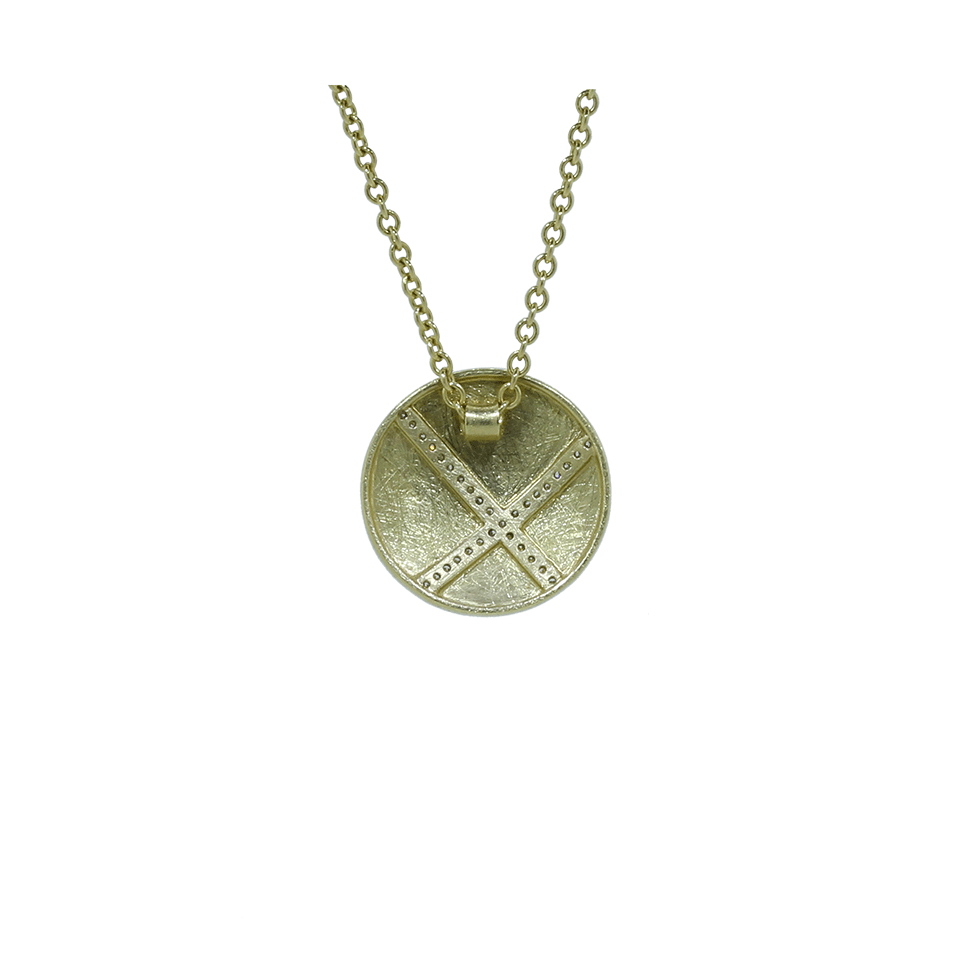 TODD REED-White Brilliant Cut Diamond Pendant Necklace-YELLOW GOLD
