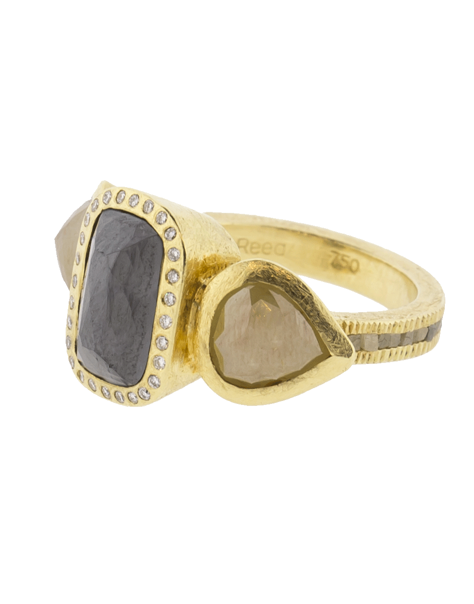 TODD REED-Three Stone Ring-YELLOW GOLD