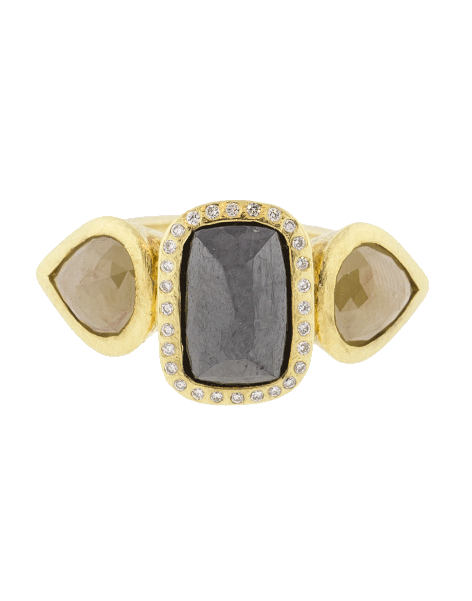 TODD REED-Three Stone Ring-YELLOW GOLD