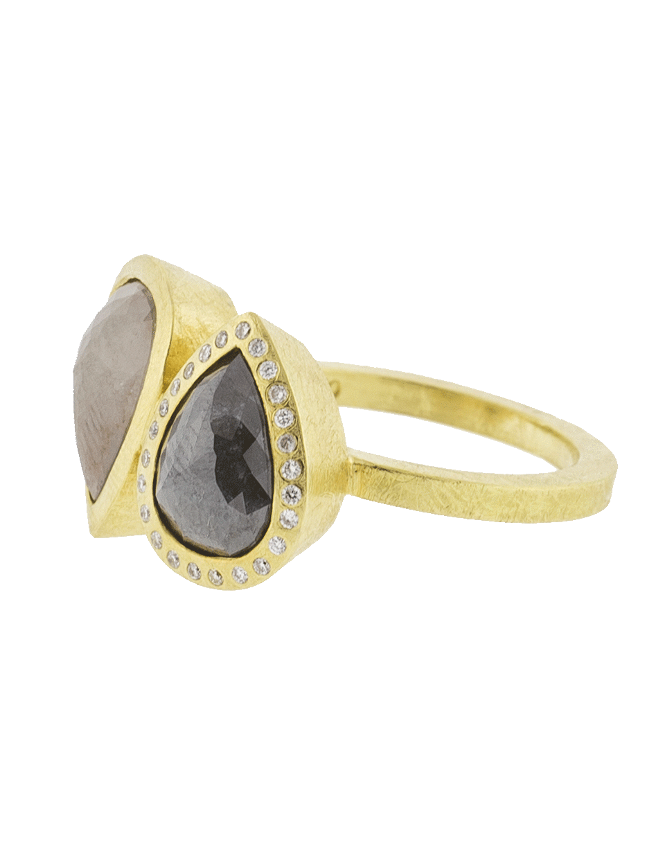 TODD REED-Grey And Black Fancy Diamond Ring-YELLOW GOLD