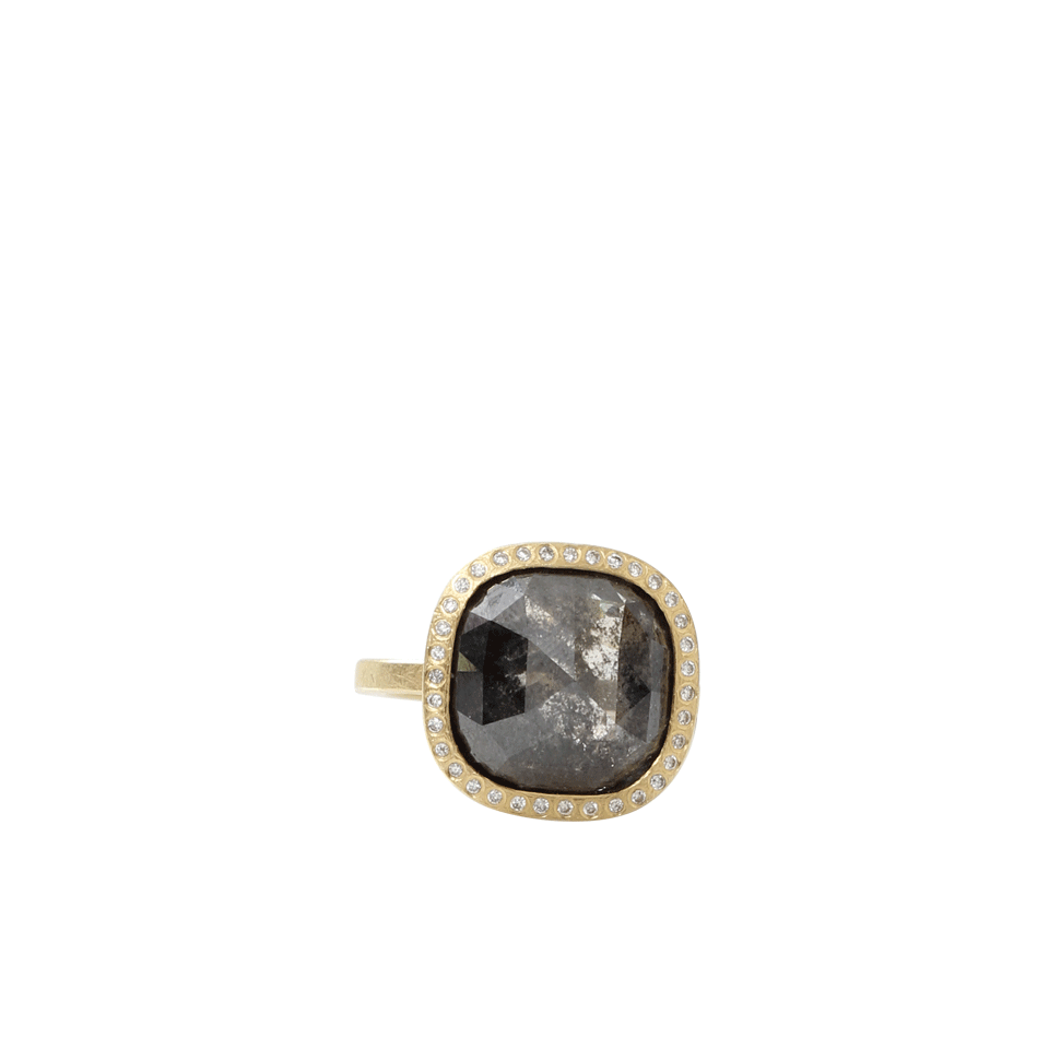 TODD REED-Fancy Black Diamond Ring-YELLOW GOLD