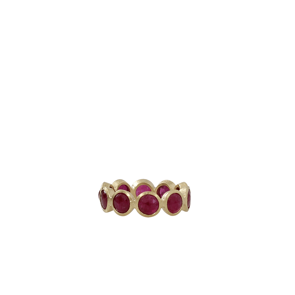 TODD REED-Cabochon Ruby Eternity Ring-YELLOW GOLD