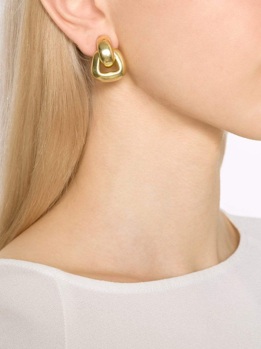 VAUBEL-Small Doorknocker Clip Earrings-GOLD