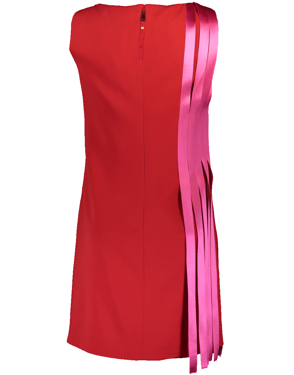 VERSACE-Dress With Ribbons-RED/PNK