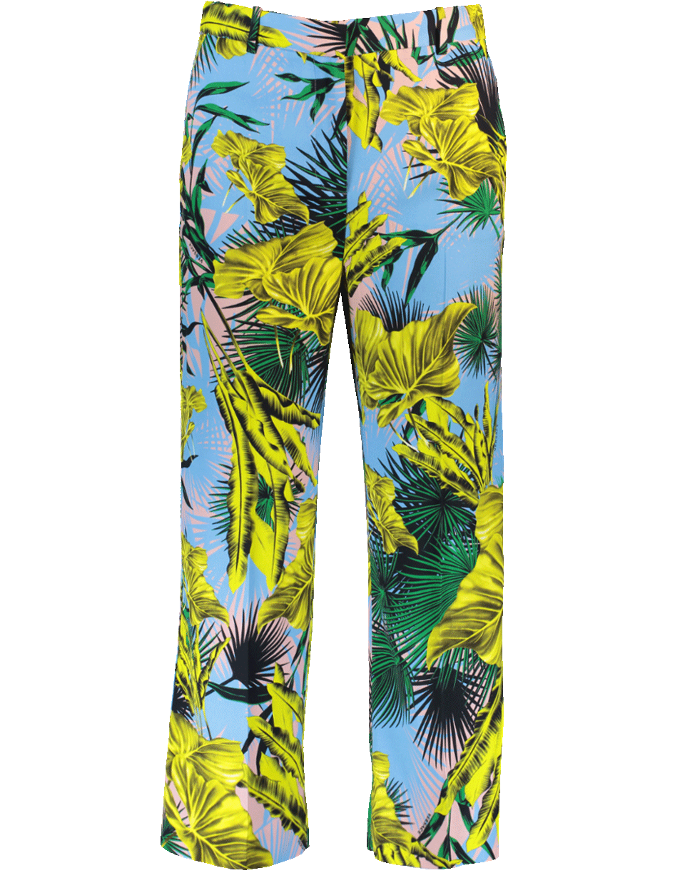 VERSACE-Palm Print Cropped Pant-