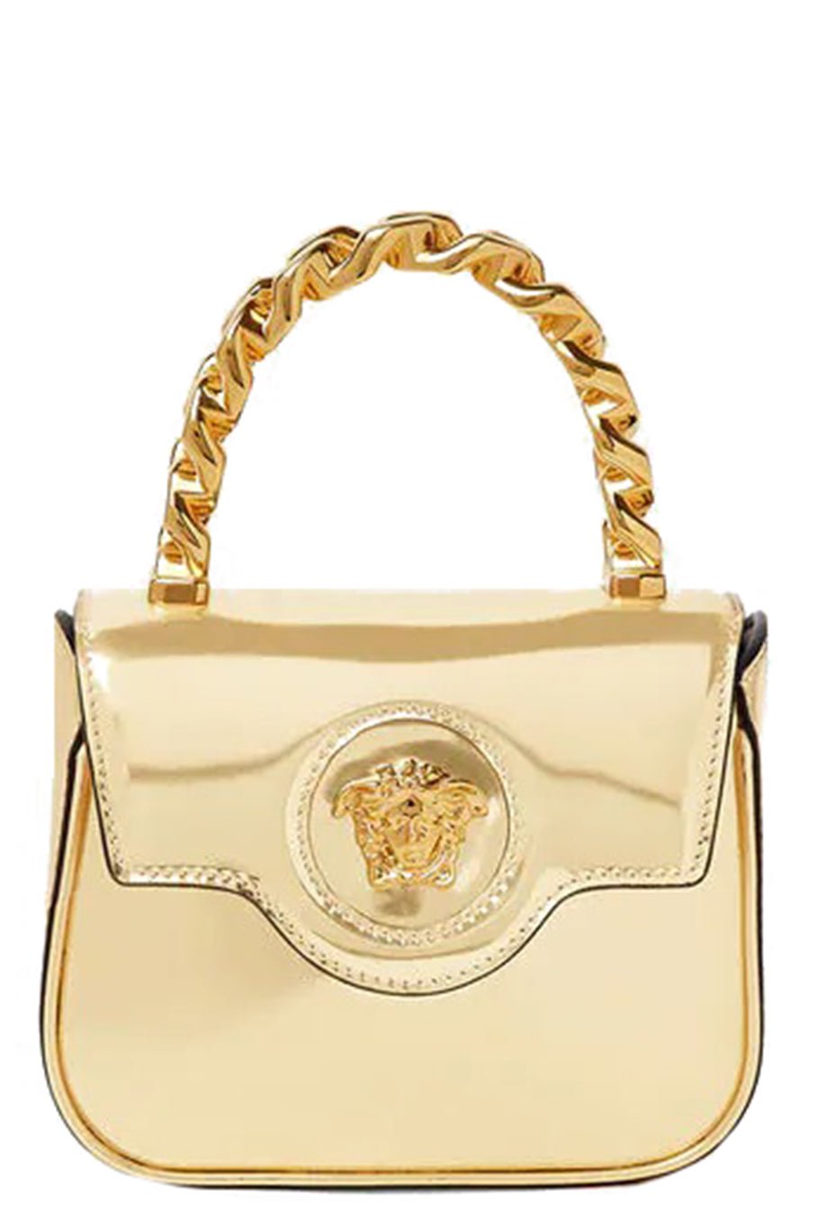 Versace La Medusa Mini Leather Shoulder Bag in Yellow