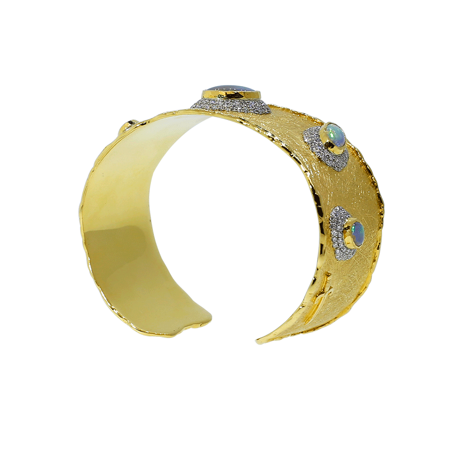 VICTOR VELYAN-Australian Opal Cuff Bracelet-YELLOW GOLD
