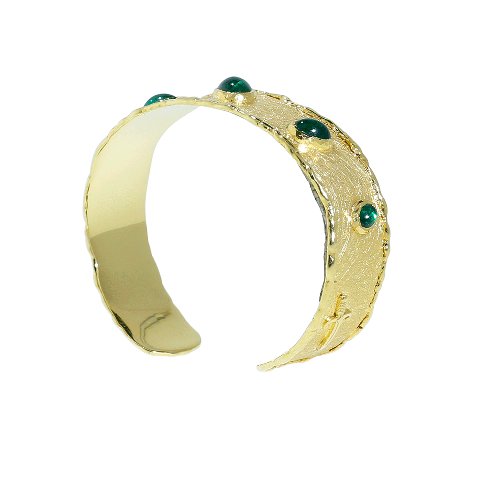 Cabochon Emerald Cuff Bracelet JEWELRYFINE JEWELCUFF VICTOR VELYAN   