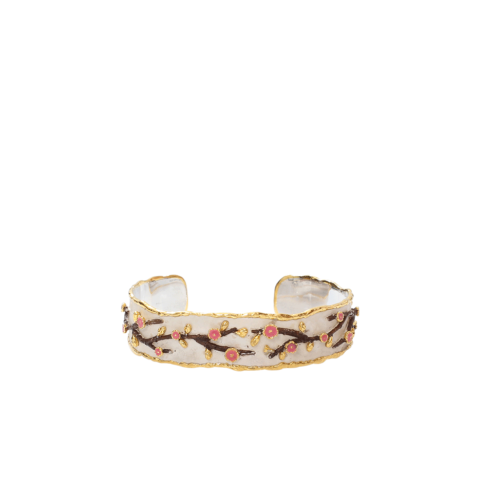 VICTOR VELYAN-Cherry Blossom Cuff Bracelet-YELLOW GOLD
