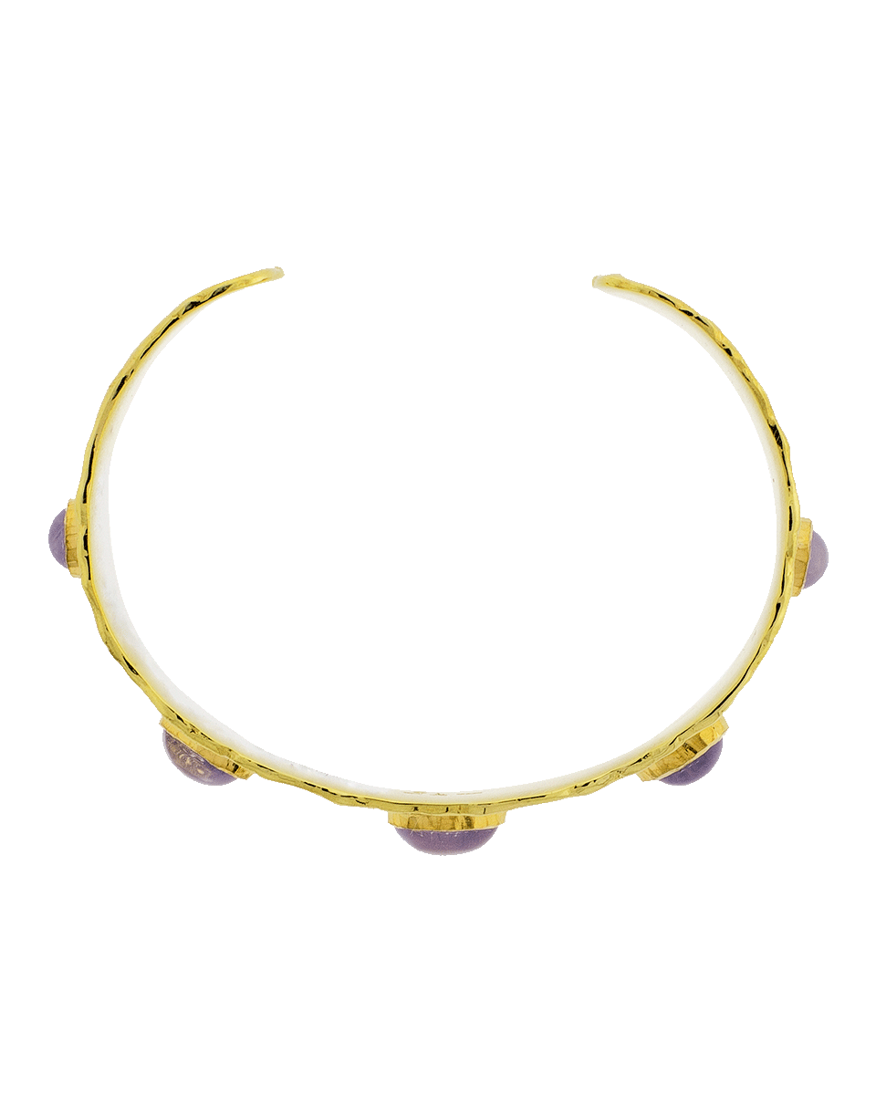 VICTOR VELYAN-Moon Quartz Cuff Bracelet-YELLOW GOLD
