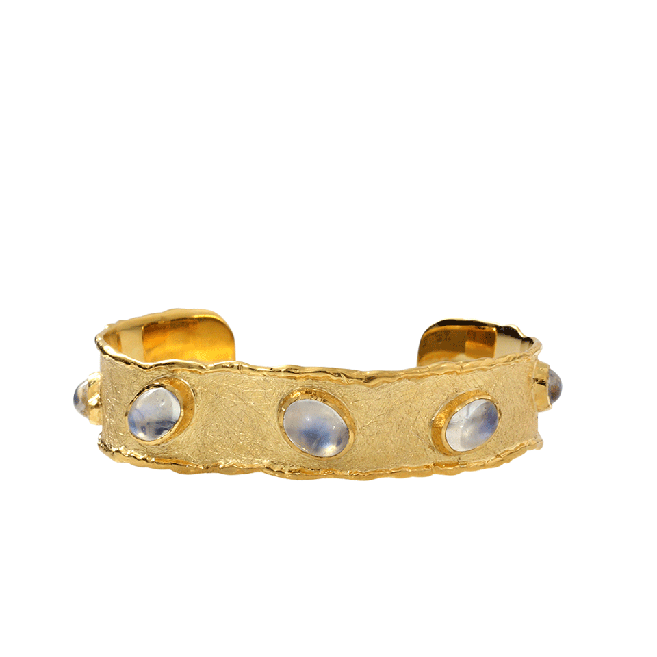 VICTOR VELYAN-Moonstone Cuff Bracelet-YELLOW GOLD