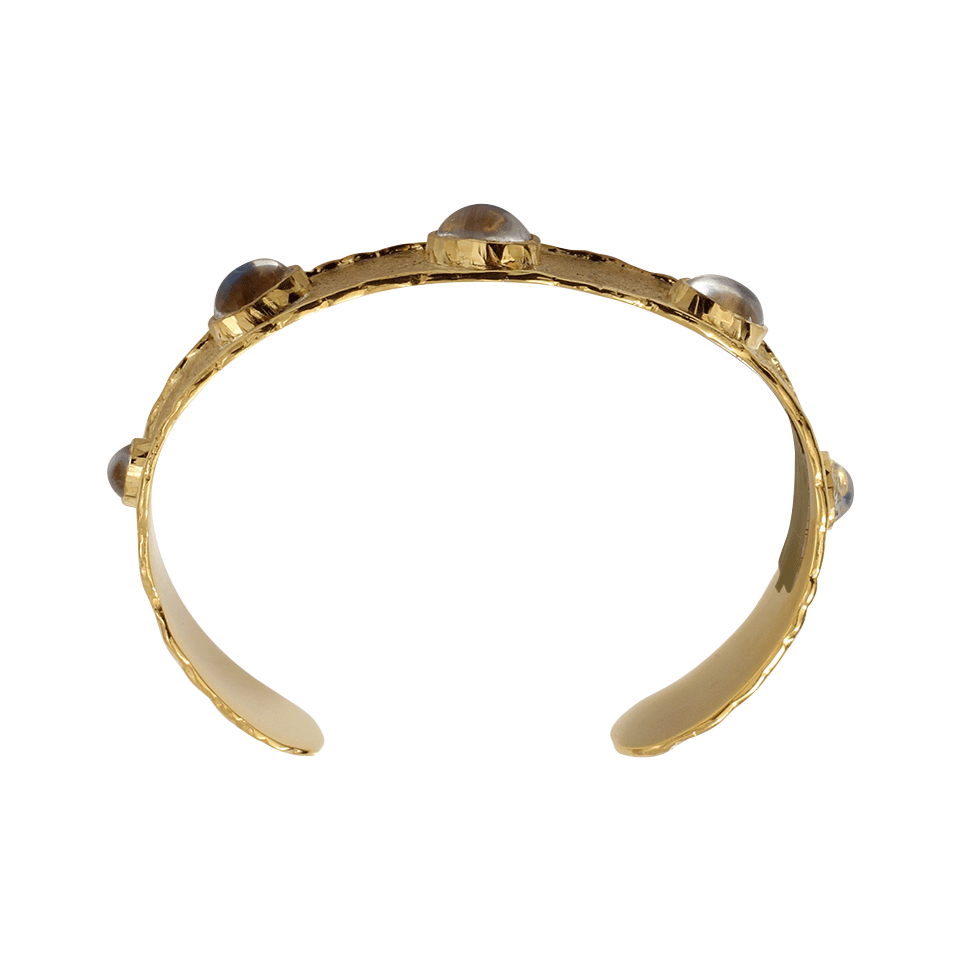 VICTOR VELYAN-Moonstone Cuff Bracelet-YELLOW GOLD