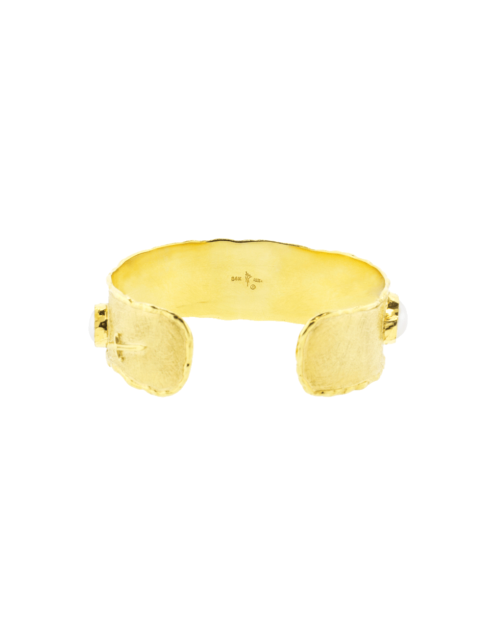 VICTOR VELYAN-Pearl Cuff Bracelet-YELLOW GOLD