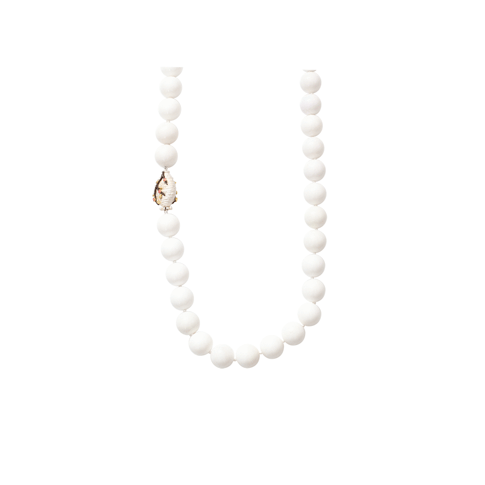 VICTOR VELYAN-Cherry Blossom White Onyx Necklace-SILVER