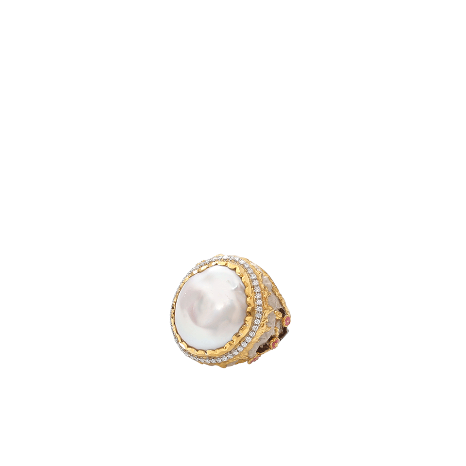 VICTOR VELYAN-Cherry Blossom Round Pearl Ring-SILVER