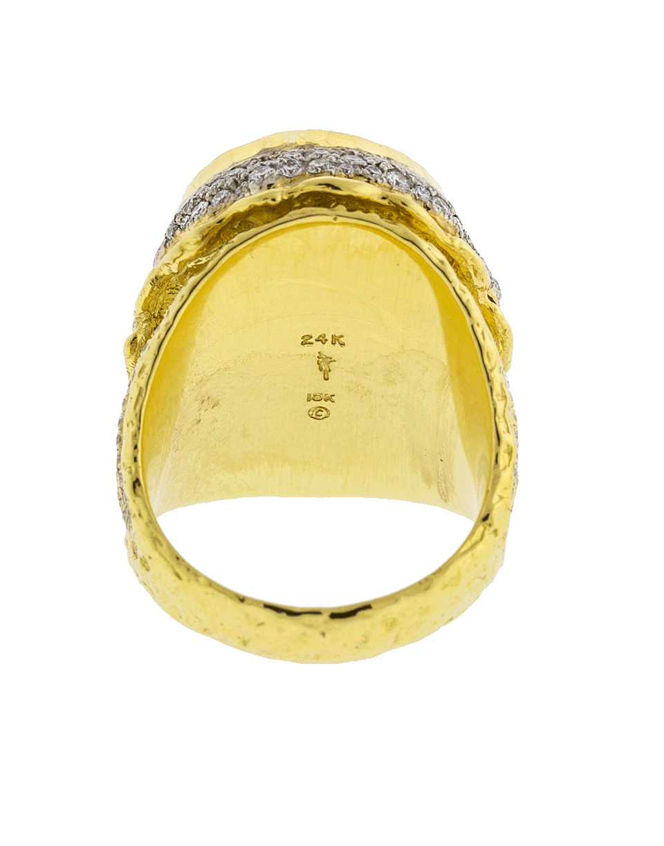 VICTOR VELYAN-Cabochon Moon Quartz Ring-YELLOW GOLD