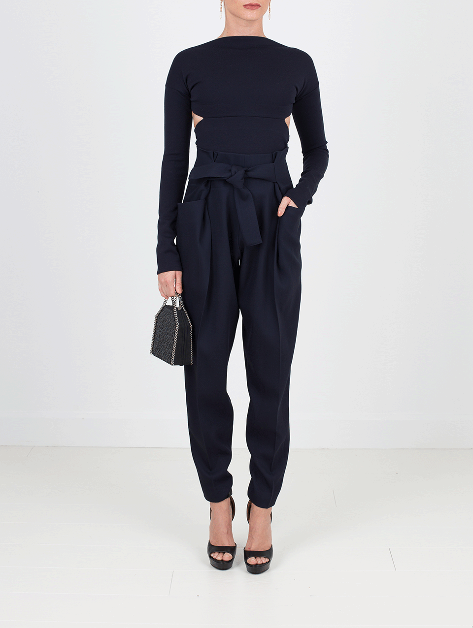 VICTORIA BECKHAM-Backless Bodysuit With Trouser-NAVY