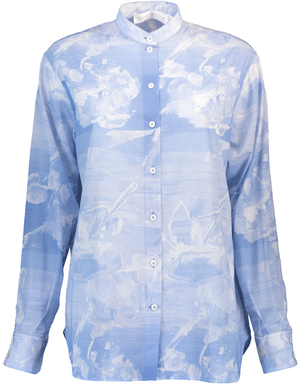 VICTORIA BECKHAM-Grandad Shirt-BLUE