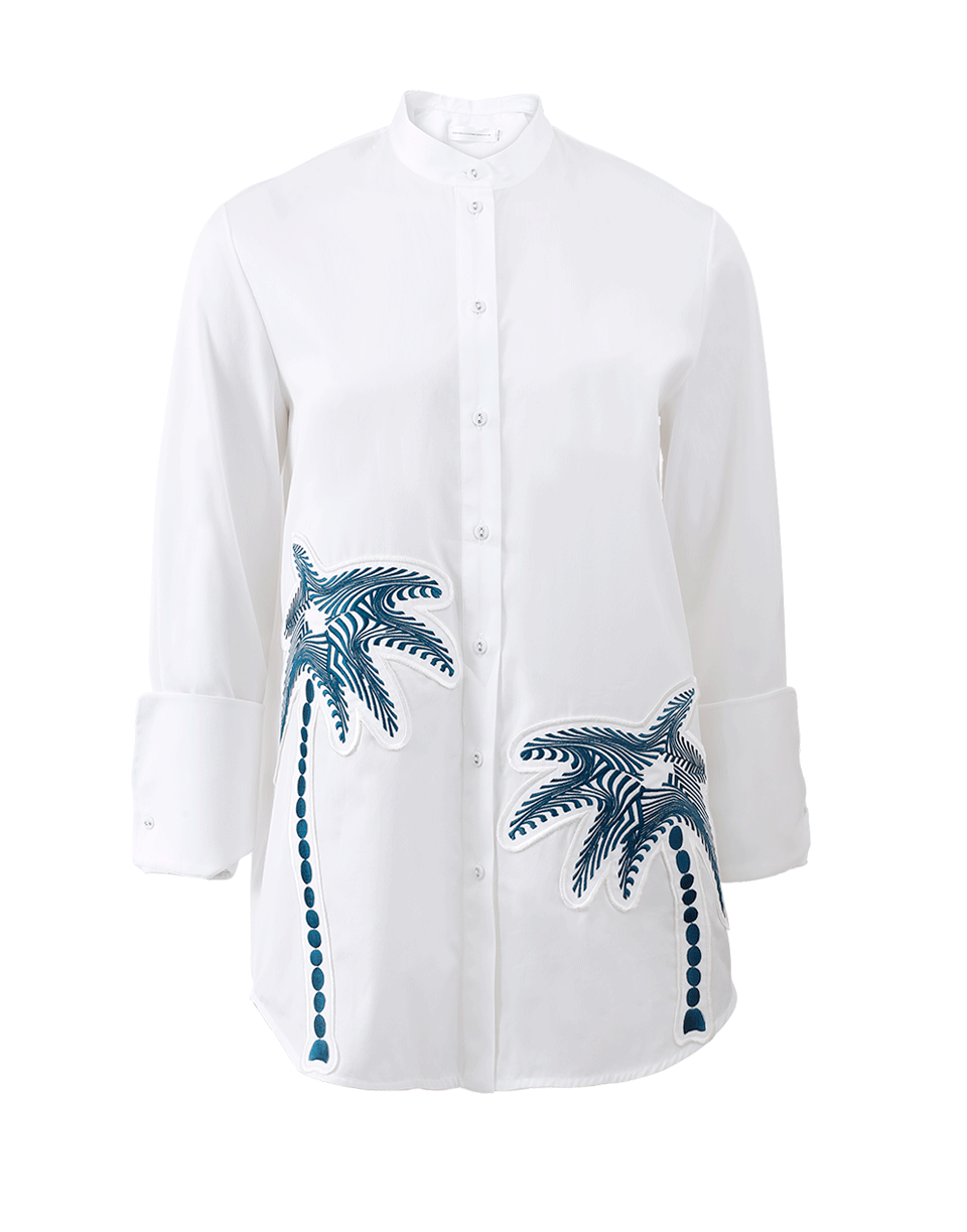 VICTORIA BY V. BECKHAM-Palm Tree Embroidered Blouse-