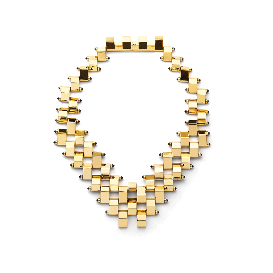 W. BRITT-Big Block Statement Necklace-18K GOLD