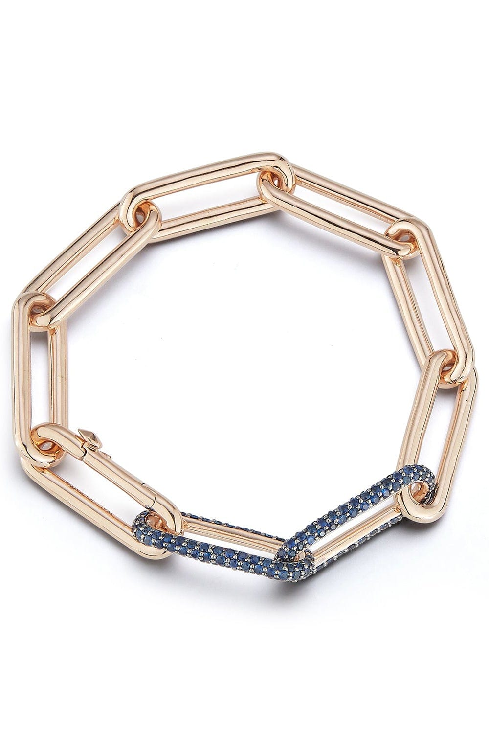 WALTERS FAITH-Saxon Double Sapphire Link Bracelet-ROSE GOLD
