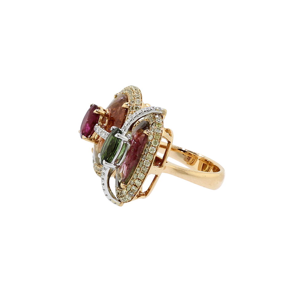 WENDY YUE-Tourmaline And Rubellite Ring-ROSE GOLD