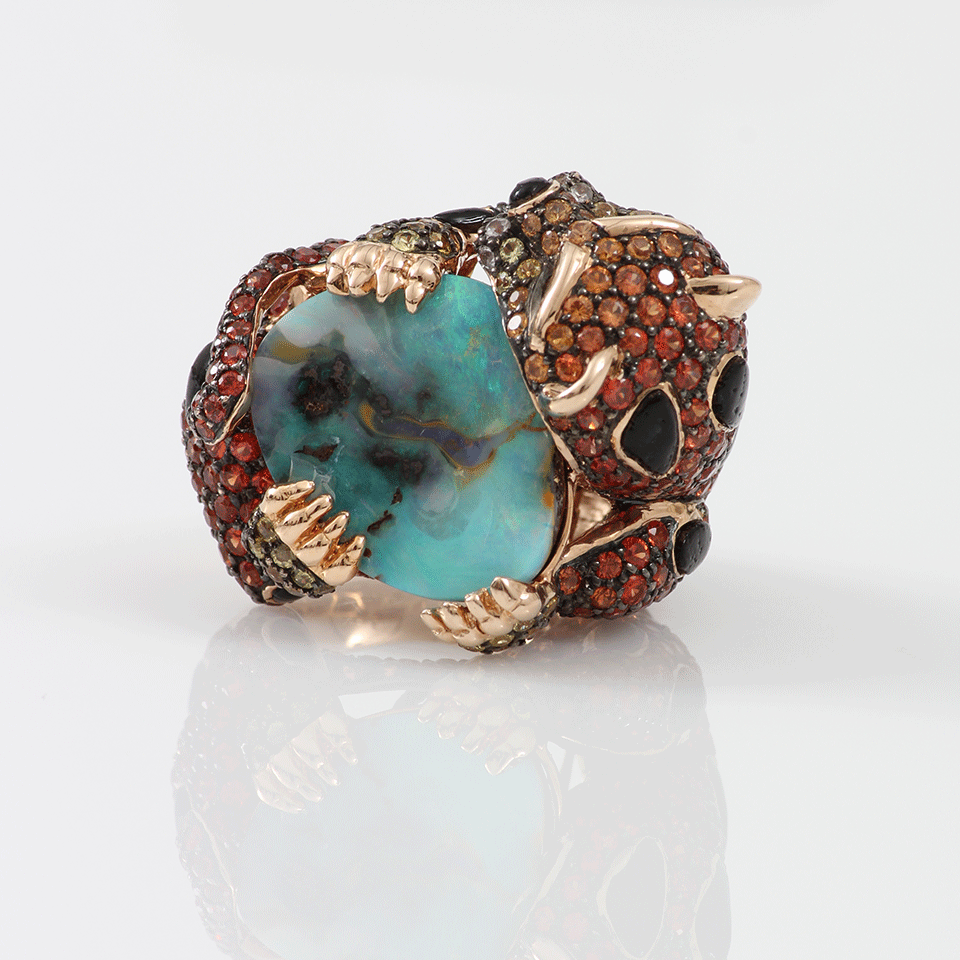 WENDY YUE-Opal Leopard Ring-ROSE GOLD