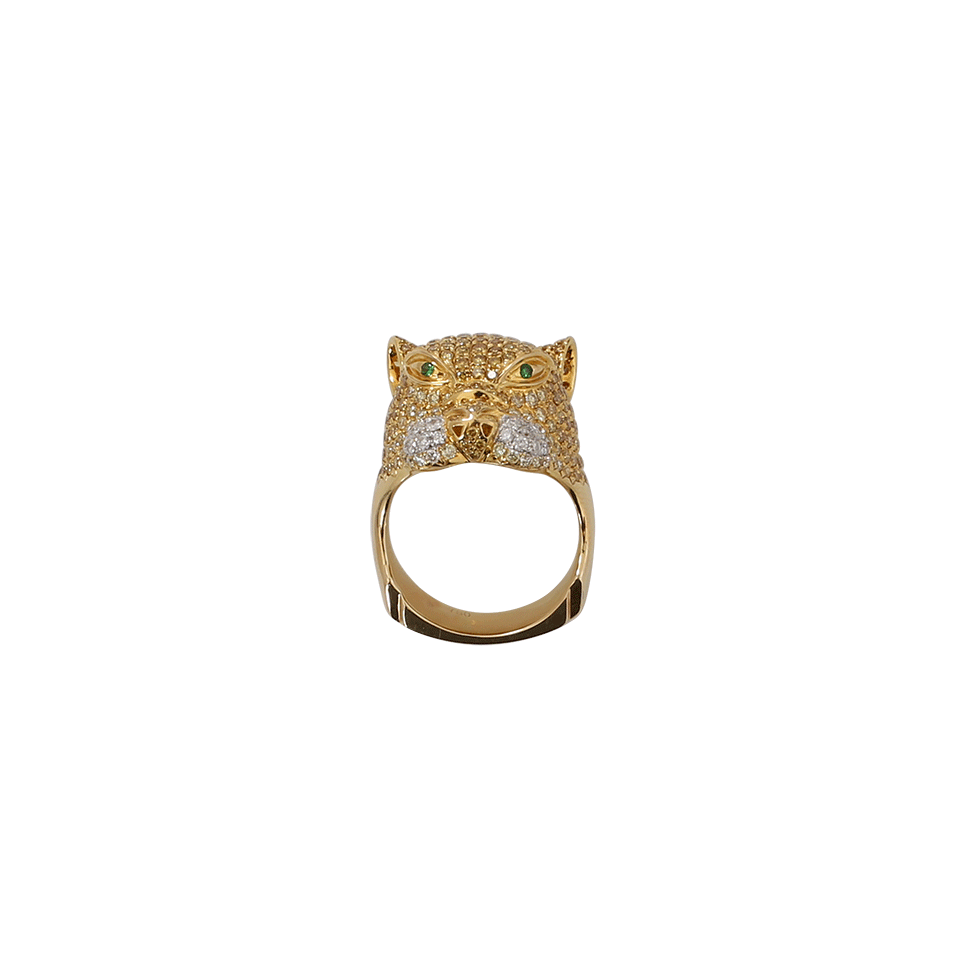 WENDY YUE-Diamond Panther Ring-YELLOW GOLD