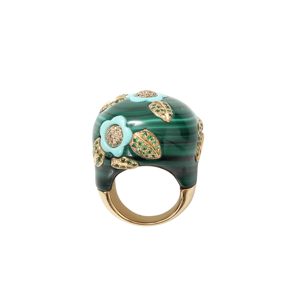 WENDY YUE-Malachite And Turquoise Ring-YELLOW GOLD