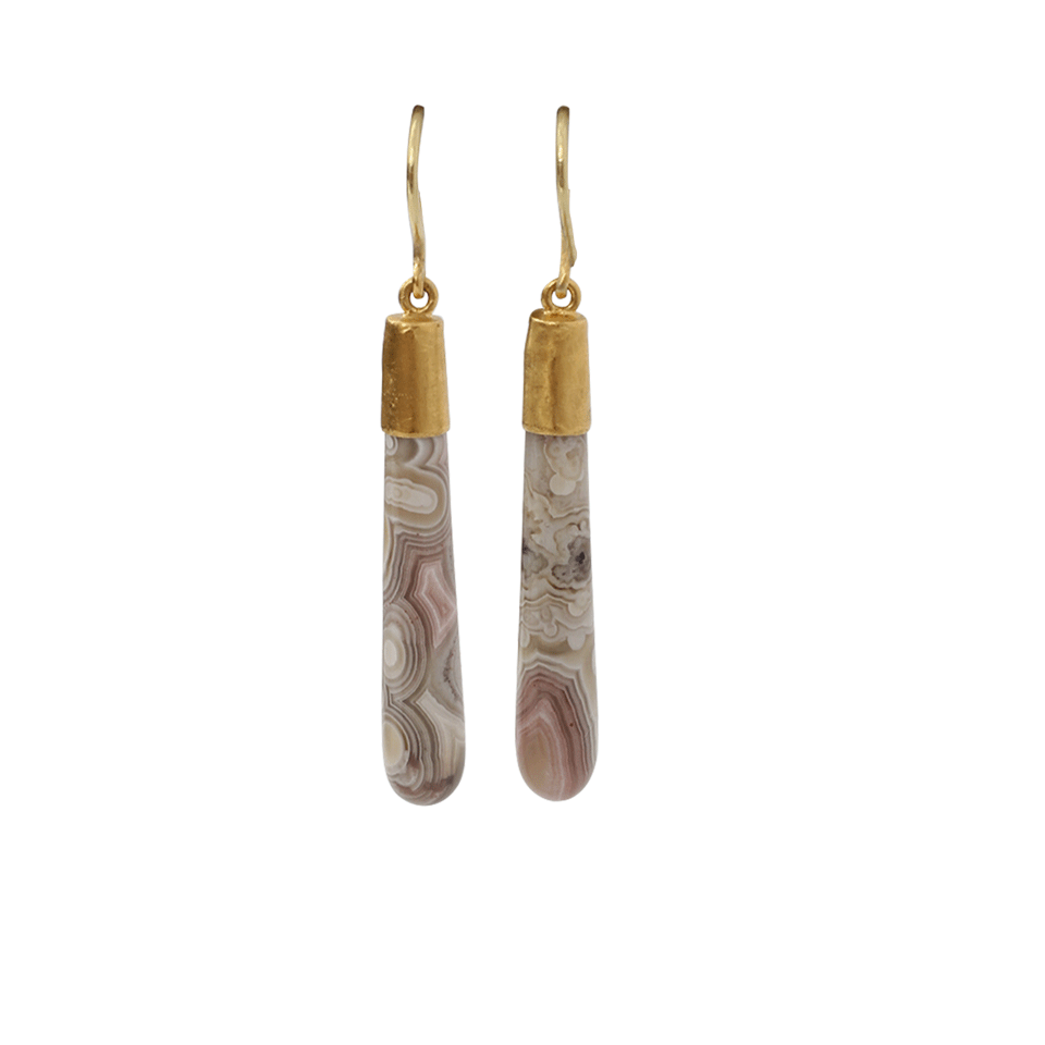 YOSSI HARARI-Agate Cone Earrings-YELLOW GOLD