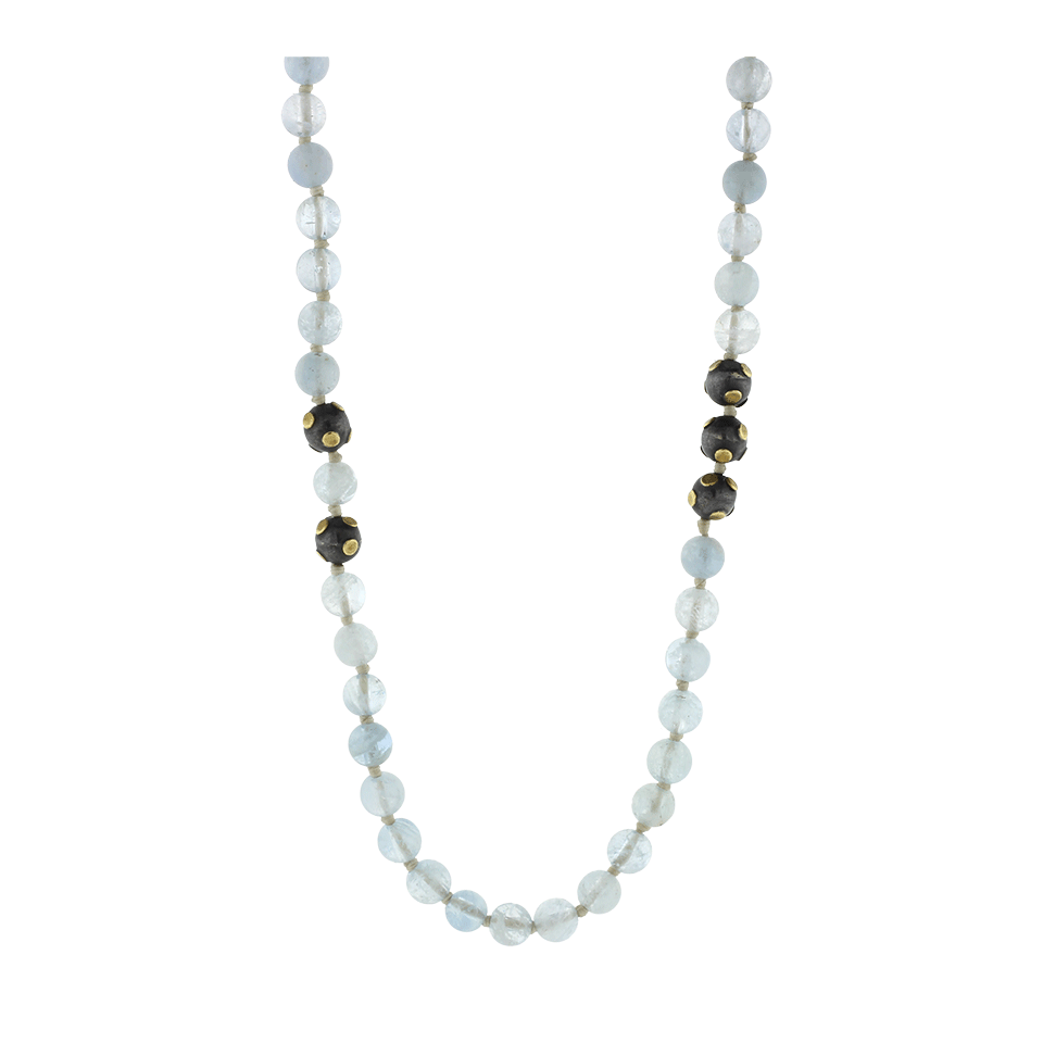 YOSSI HARARI-Aquamarine Bead Wrap Necklace-GILVER