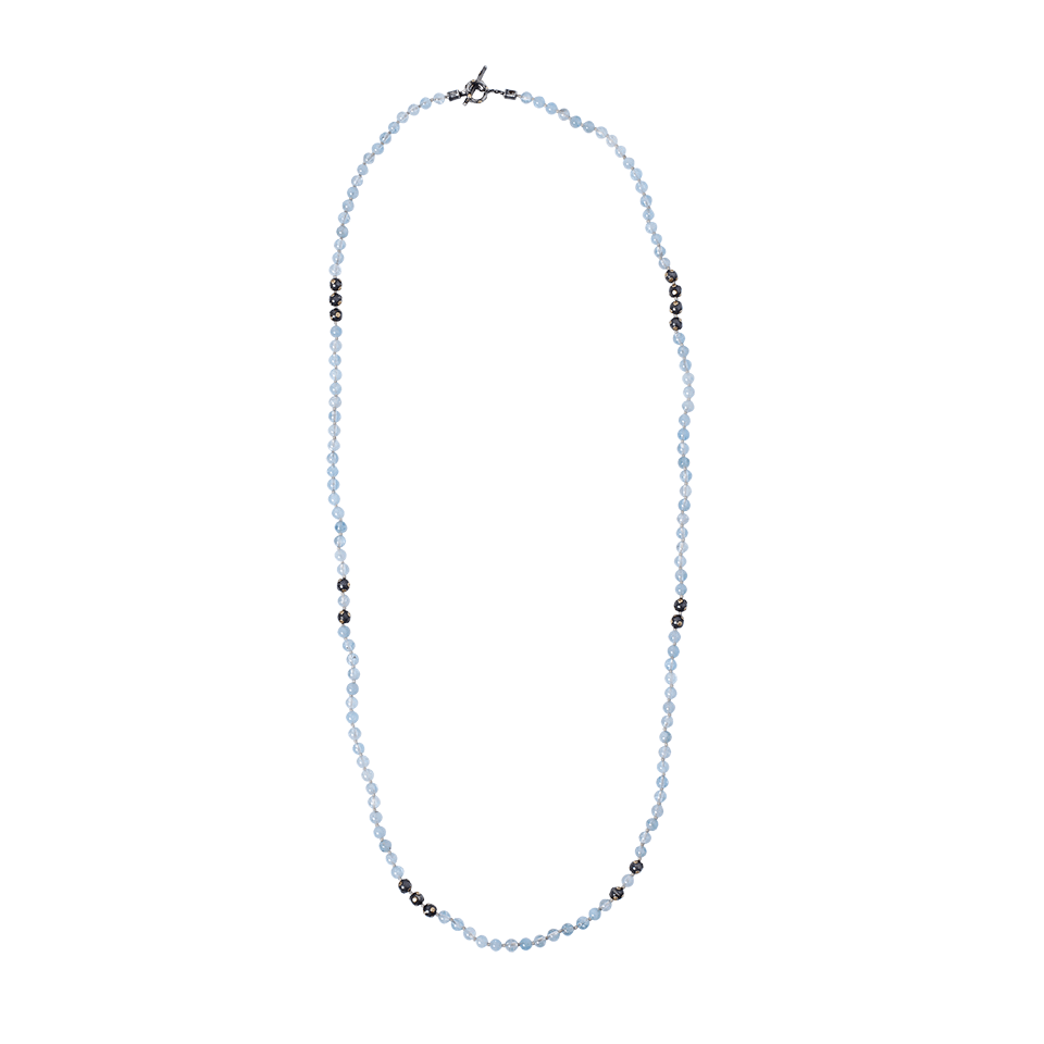 YOSSI HARARI-Aquamarine Bead Wrap Necklace-GILVER