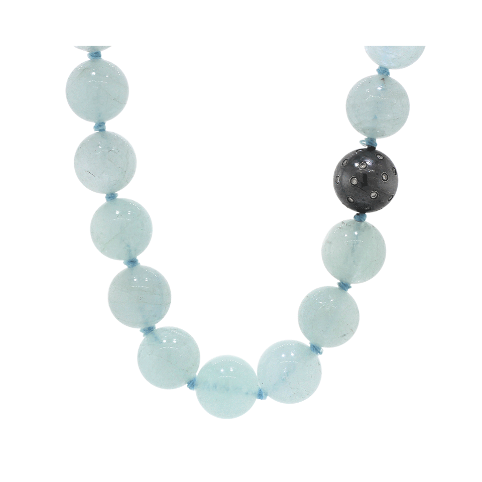 YOSSI HARARI-Libra Blue Aquamarine And Diamond Necklace-GILVER