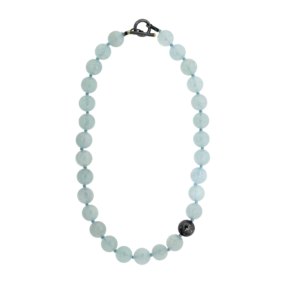 YOSSI HARARI-Libra Blue Aquamarine And Diamond Necklace-GILVER