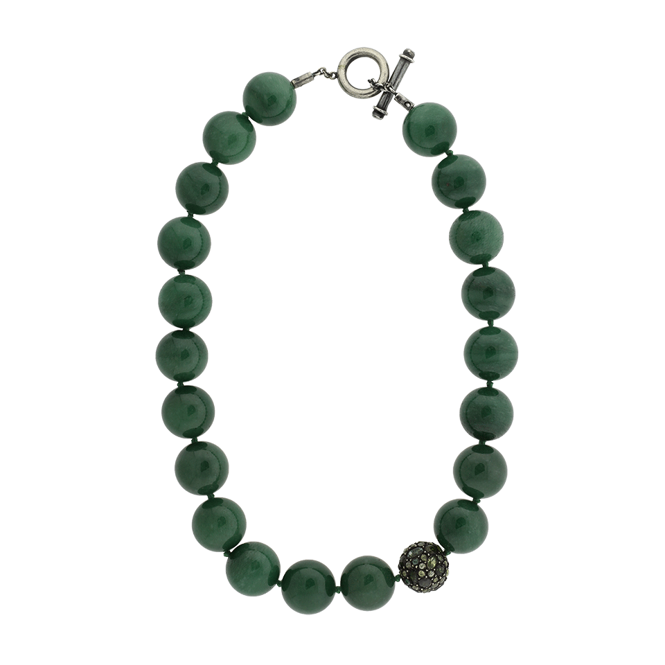 YOSSI HARARI-Libra Green Agate Necklace-GILVER