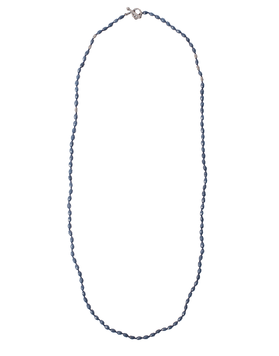 YOSSI HARARI-Roxanne Root Blue Sapphire Bead Necklace-GILVER