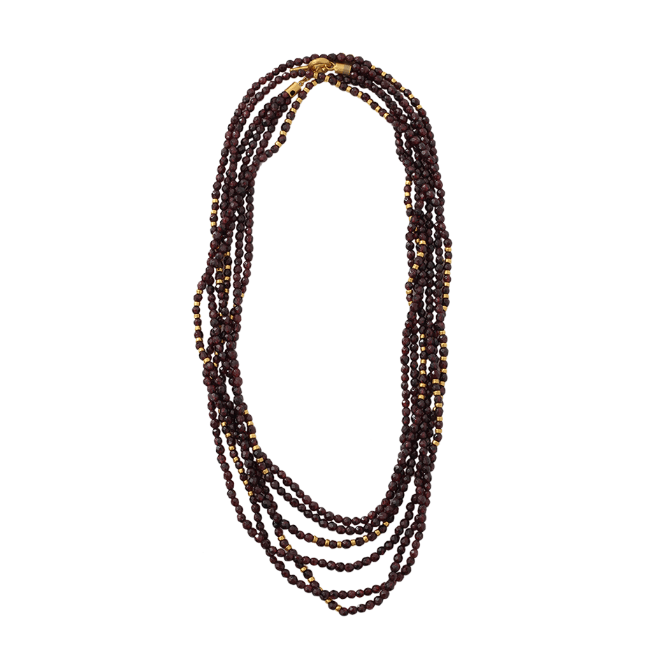 YOSSI HARARI-Garnet Tribe Wrap Necklace-YELLOW GOLD