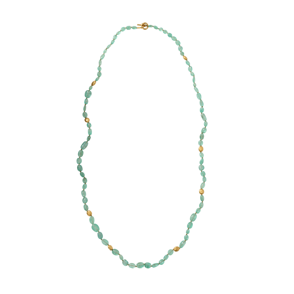 YOSSI HARARI-Roxanne Emerald Wrap Necklace-YELLOW GOLD